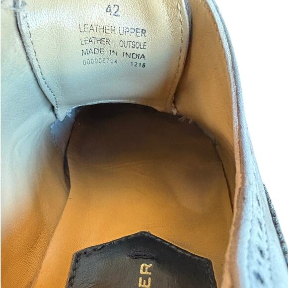 Kurt Geiger London Mens Gray Leather Wing Tip Dress Shoes size 42 US size 9 - Picture 15 of 16